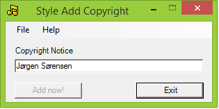 Style Add Copyright