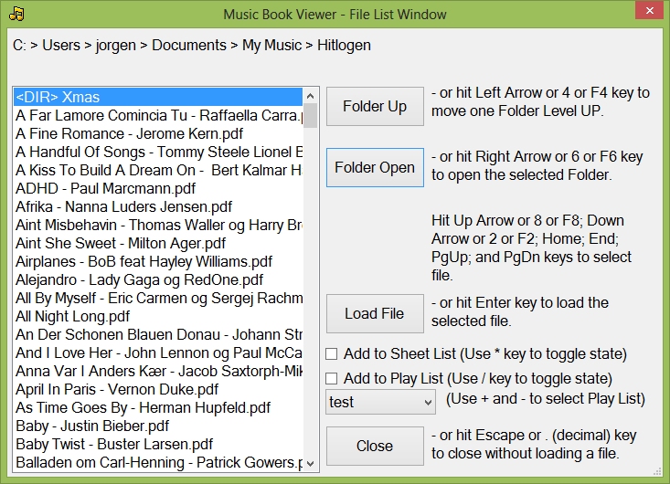 File List Window